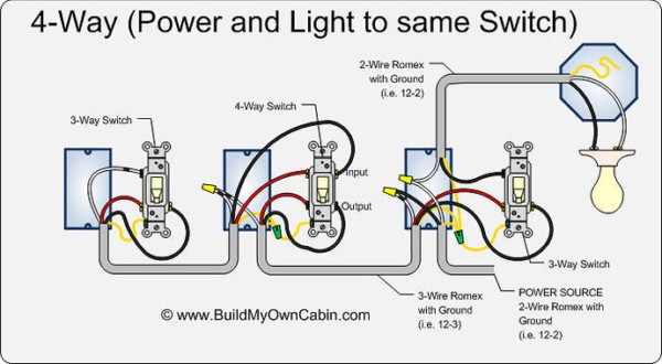 hooking up a 4 way switch