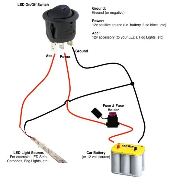 12 Volt Rocker Switch Wiring Diagram