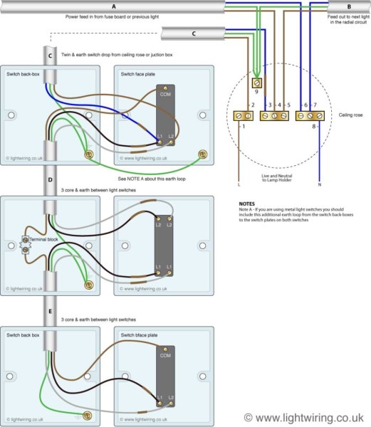 3 Way Lighting Circuit Wiring Diagram