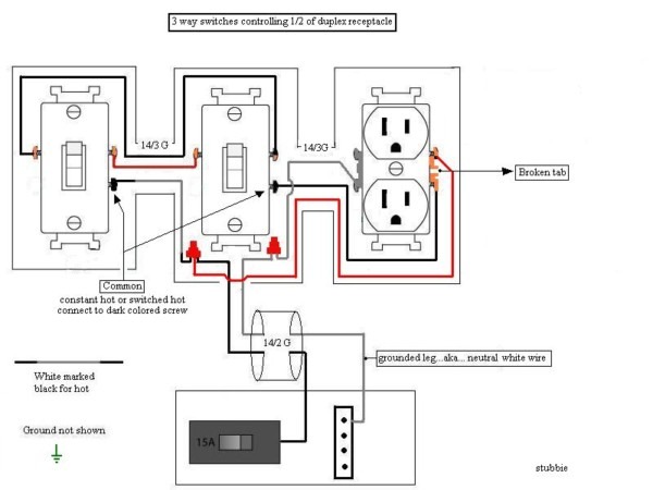 3 Way Wiring For Receptacle