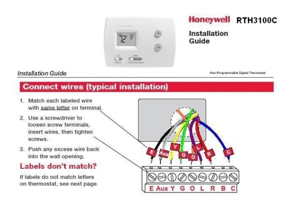 Honeywell Thermostat Rth 7500d Wiring Color Code
