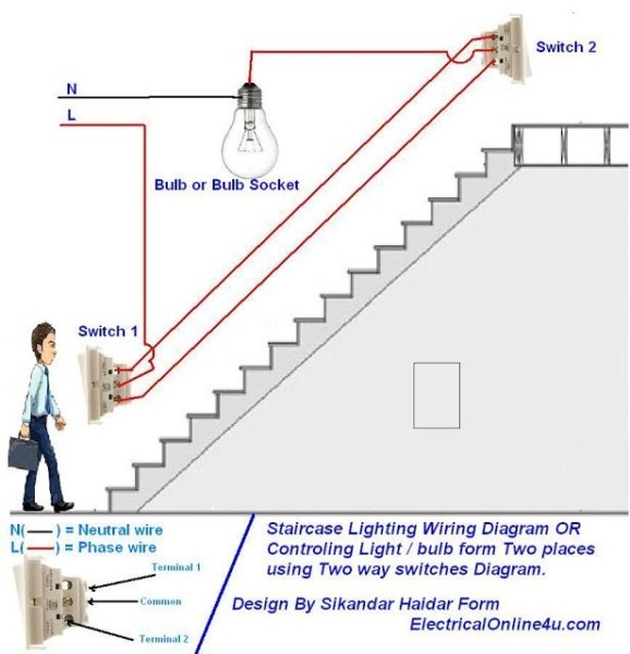 Two Way Light Switch Diagram & Staircase Wiring Diagram