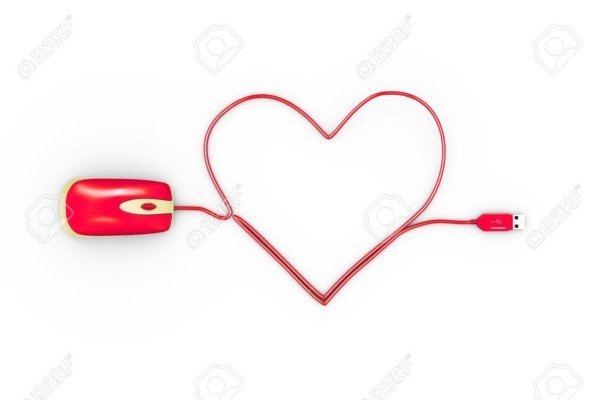 3d Rendering Of Heart Shape Made Up Of Computer Mouse Cable Wire 3d Rendering Of Heart Shape Made Up Of Computer Mouse Cable Wire