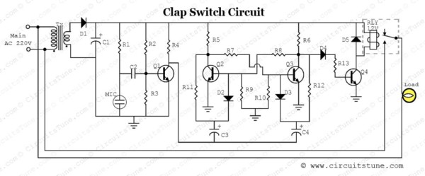 Clap Switch Circuit Diagram Project