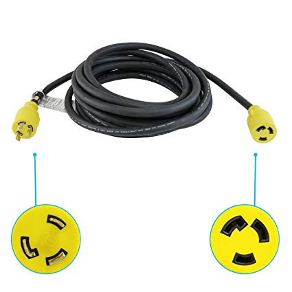 Houseables Extension Cord, Electric Wire, 3 Prong, 30 Amp, 250