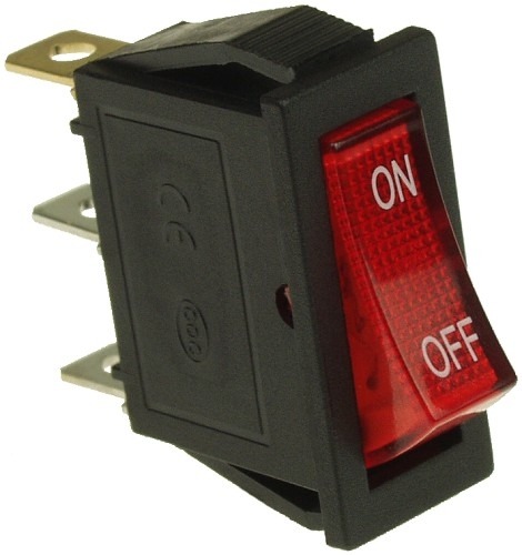 Red On Off Rocker Switch With Indicator Light