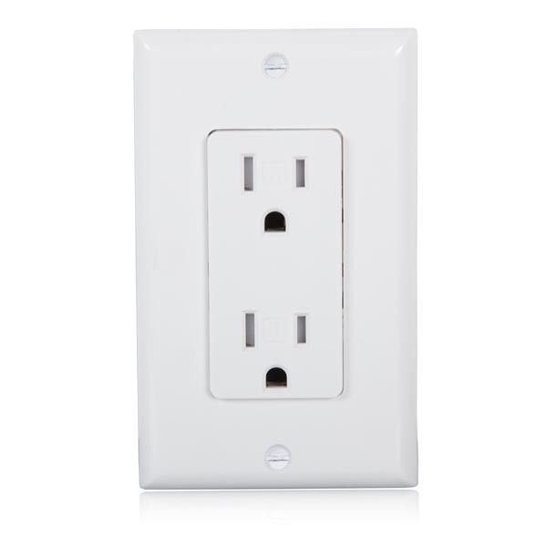 Tamper Resistant Duplex Receptacle Standard Wall Outlet 15a White