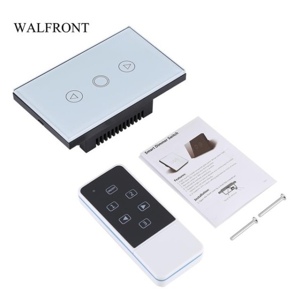 Walfront Touch Light Switch Wireless Rf Remote Control Glass Panel