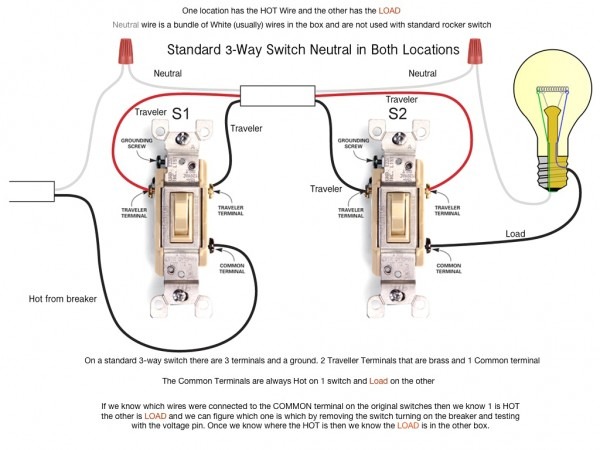 1 Light 2 Switches Wiring Diagram