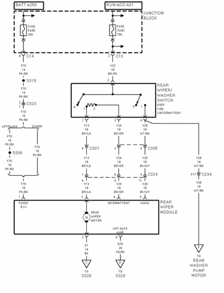 Rear Wiper Motor Wiring Diagram