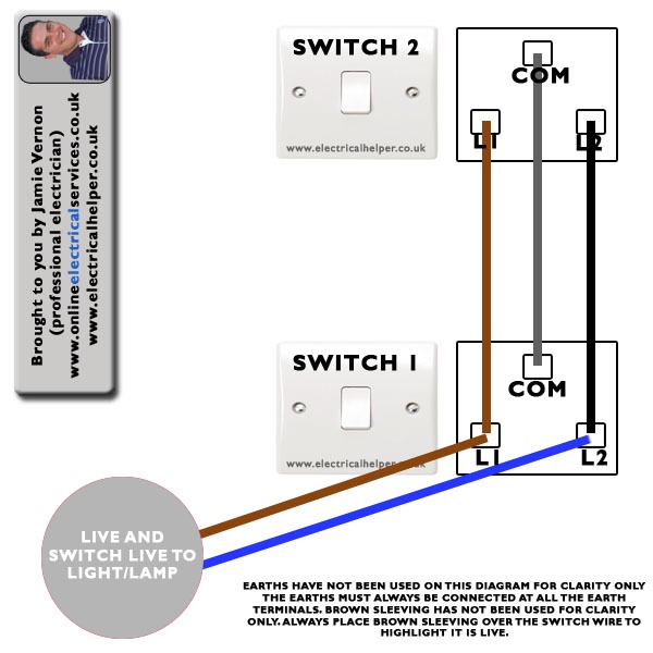 2 Way Switch Wiring 1 Light