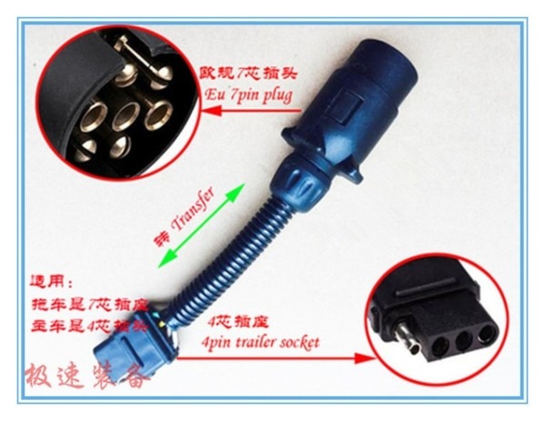 Equipment Trailer Wiring Harness Adapter 7 Pin Plug To 4 Pin
