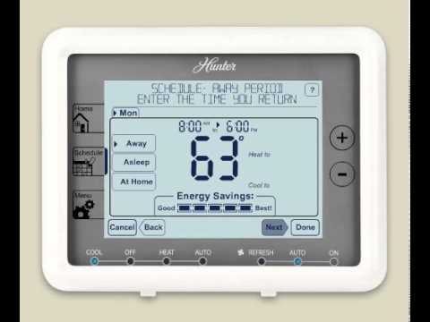 How To Program A HunterÂ® Five Minute Thermostat (model 44905