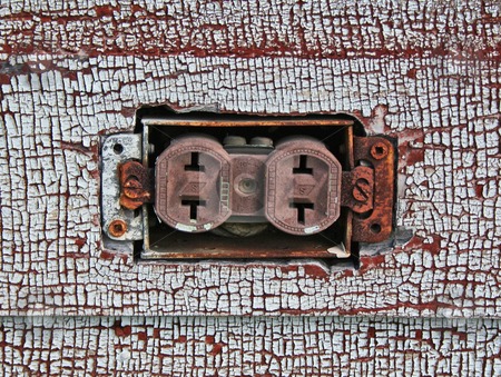 Old Electrical Outlet Stock Photo