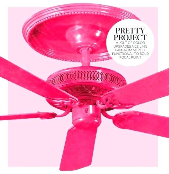 Pink Wire Ceiling Fan