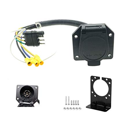 Amazon Com  4 Flat To 7 Way Rv Trailer Light Plug Wire Harness
