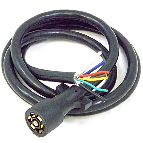 Amazon Com  7 Way Rv Blade Molded Plug Trailer Wire 8' Feet