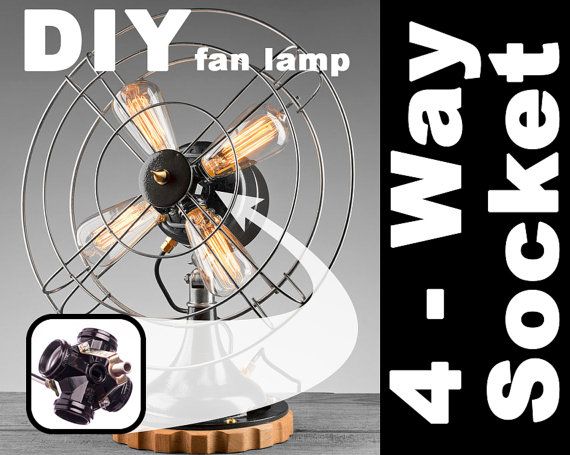 Four Way Light Socket, Create Your Own Fan Lamp, Diy, Repurpose Four Way Light Socket, Create Your Own Fan Lamp, Diy, Repurpose