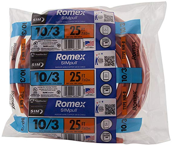 Southwire 63948421 25' 10 3 With Ground Romex Brand Simpull