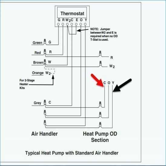 2 Stage Thermostat Wiring Diagram Schematics Heat Pump Heating