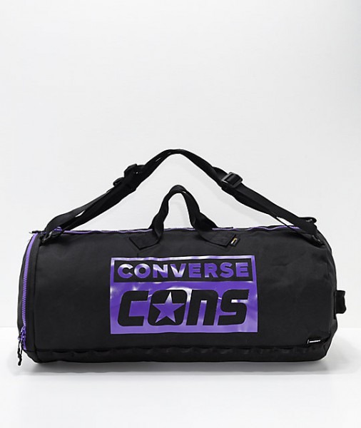 Converse 3 Way Black & Purple Duffle Bag