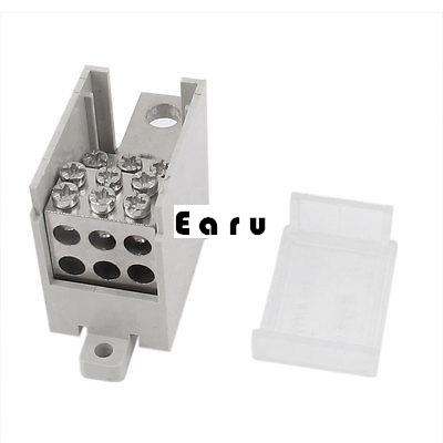 Gray 200a One Inlet Six Outlet Wire Terminal Junction Box