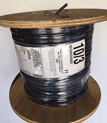 500 Feet 10 3 W Ground, Flat Hd Copper Submersible Pump Cable