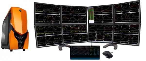8 Monitors Day Trading Computer