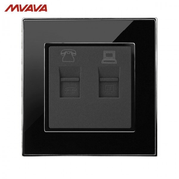 Mvava Universal Phone And Computer Wall Socket Luxury Mirror Black