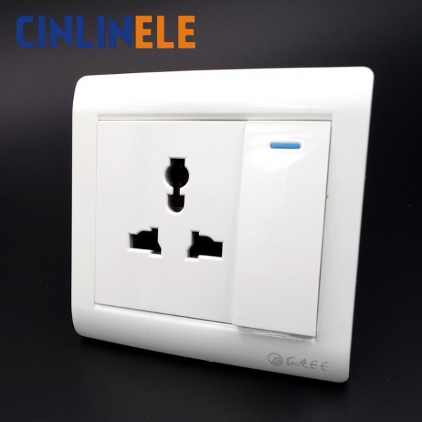 Wall Power Socket 1 Gang 2 Way Light Switch Multifunction 3 Hole Wall Power Socket 1 Gang 2 Way Light Switch Multifunction 3 Hole