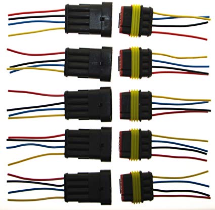 Amazon Com  Pes 5 Packs Of 4 Pin Way Wire Connector Plug Car Auto