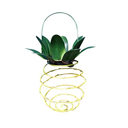 Amazon Com  Solar Iron Pineapple Lamp Garden Lights 25 Leds