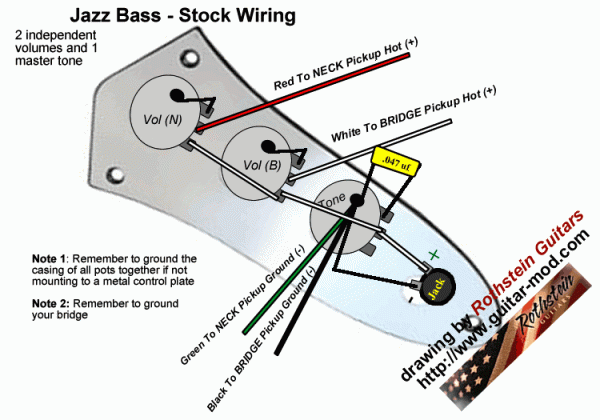 Bass Wiring Diagram 2 Volume 1 Tone