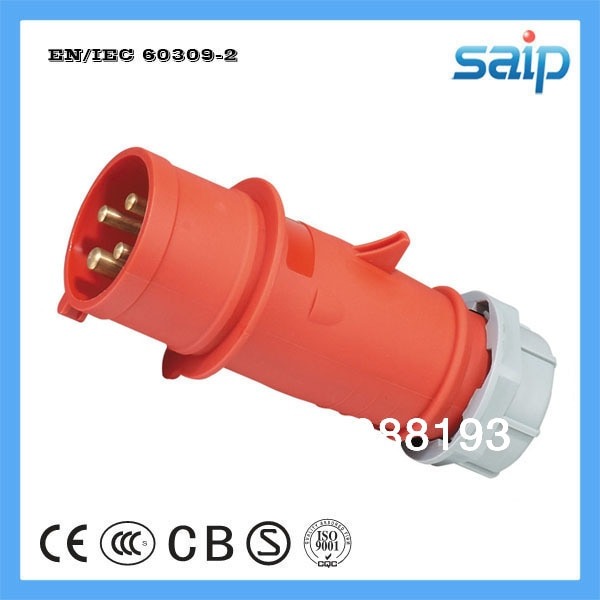Waterproof Industrial Power Plug 16a 400v Ip44 3 Phase 5 Wire(3p+n Waterproof Industrial Power Plug 16a 400v Ip44 3 Phase 5 Wire(3p+n